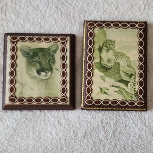 Phil Prentice Wild Cat Wooden Art Plaques